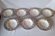 7 Mikasa Intaglio Garden Harvest Soup Bowls CAC29 Wide Rim