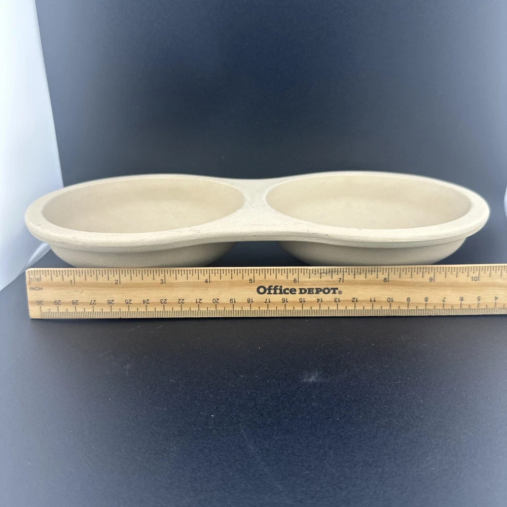 Pampered Chef Stoneware Microwave Egg Cooker Double 1372 Excellent Condition