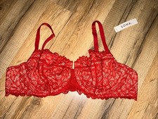 NWT 62 Soma 38B UNLINED LACE BALCONNET Bra PAINT THE TOWN RED