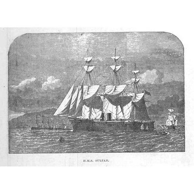 HMS SULTAN - Antiker Druck 1887