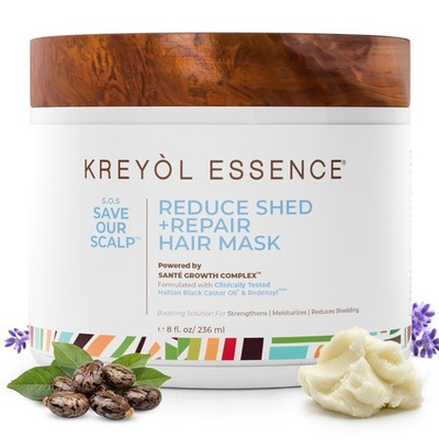 Kreyol Essence SOS Reduce Shed + Repair Hair Mask with Growth Complex, Haitia...