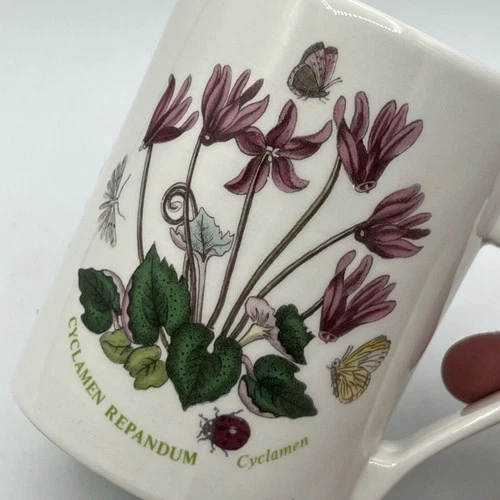 Vintage Portmeirion Botanic Garden CYCLAMEN Coffee Mug Purple Garden