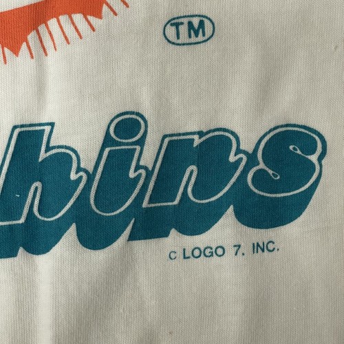 Vtg 80's Men's White Miami DOLPHINS Tank Top NFL Football 50/50 Muscle Shirt M/L - Picture 4 of 9