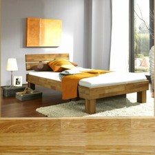 Bett 100x200cm Wildeiche geölt Futonbett Holzbett Bettgestell JENNY JE-100