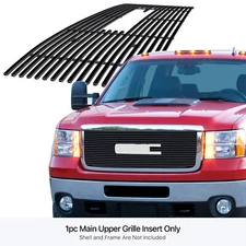 For 2011-2014 GMC Sierra 2500/3500HD Logo Show Main Stainless Black Billet Grill