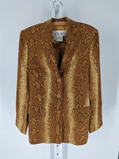Laurel by Escada Vtg 90s Rattlesnake Snake Skin Print Skirt Suit 2Piece RockStar
