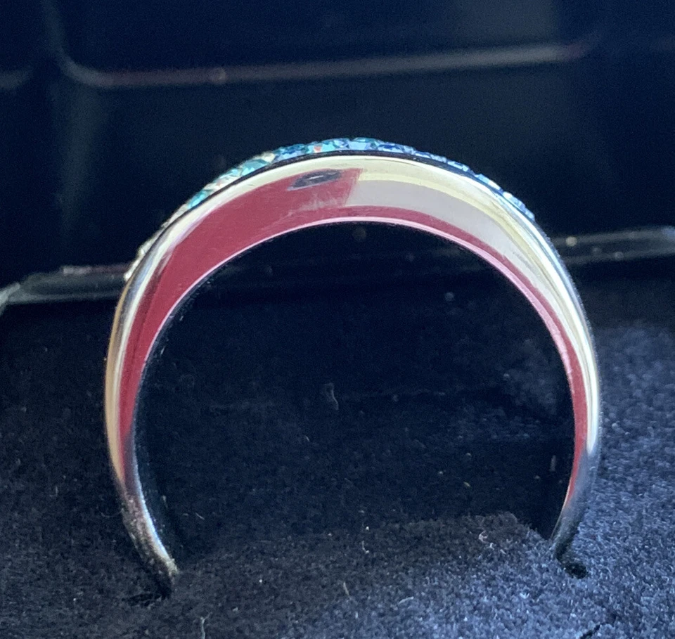 Ring Stainless Steel Kristall Gr. 66, Neu Blau/Weiß/Türkis - Bild 3 von 4
