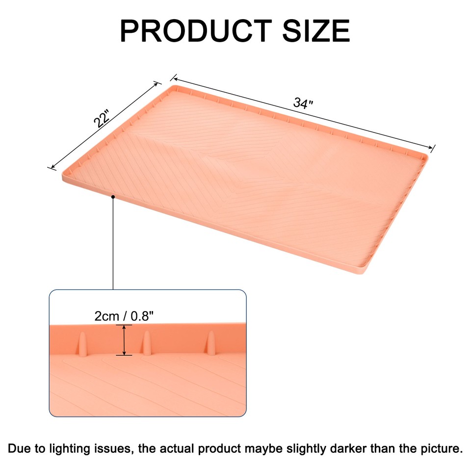 34" x 22" Silicone Kitchen Under Sink Mat Pet Feeding Mats, Pink eBay
