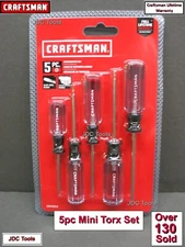 CRAFTSMAN TOOLS 5 pc. Mini Torx Screwdriver Set T5-T9 Size NEW