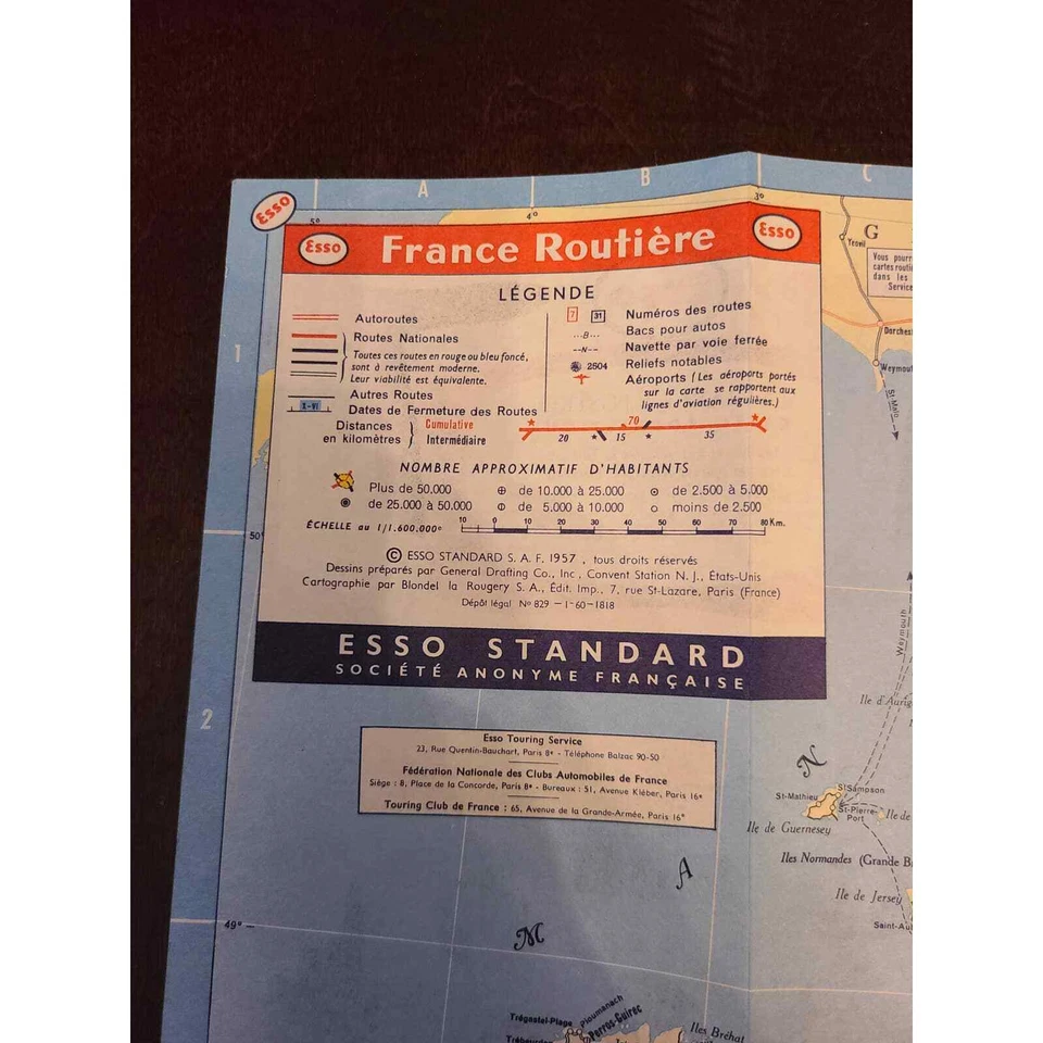 France Road Map Courtesy of Esso 1957 Edition (ZY) - Image 4 of 4