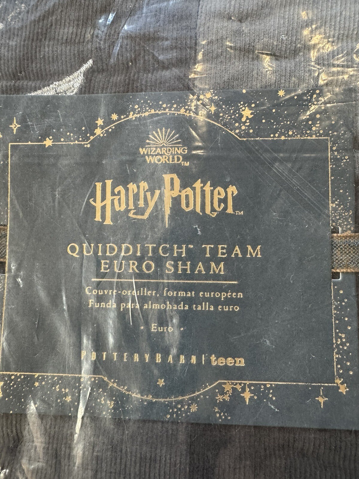 Pottery Barn Teen Harry Potter Quidditch Team Euro ShamGray Black