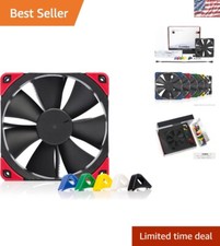 NF-F12 PWM Black Fan - 120mm, Low Noise with Customizable Vibration Pads