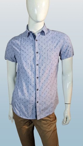 Chemise Homme Devred - Taille XL, Coupe Slim Fit - Gris à Carreaux - Coton/Lin - Occasion Très Bon État