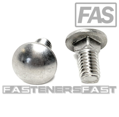(10) 3/8-16 x 3/4 Carriage Bolts 18-8 Stainless Steel - Fast Free Shipping