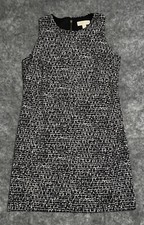 MICHAEL Michael Kors Dress Womens L Sheath Geometric Black and White Knee Length