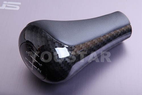UK STOCK 6 Speed REAL Italian Leather + Carbon Effect Weighted Gear Knob for BMW - Picture 5 of 9