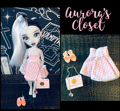 Rainbow High Custom Dress Pink Gingham Ruffle Bella Shoes Purse 328 