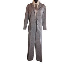 70's Vintage 3PC Red, Black, White Grey Plaid Polyester Suit - Montgomery Ward