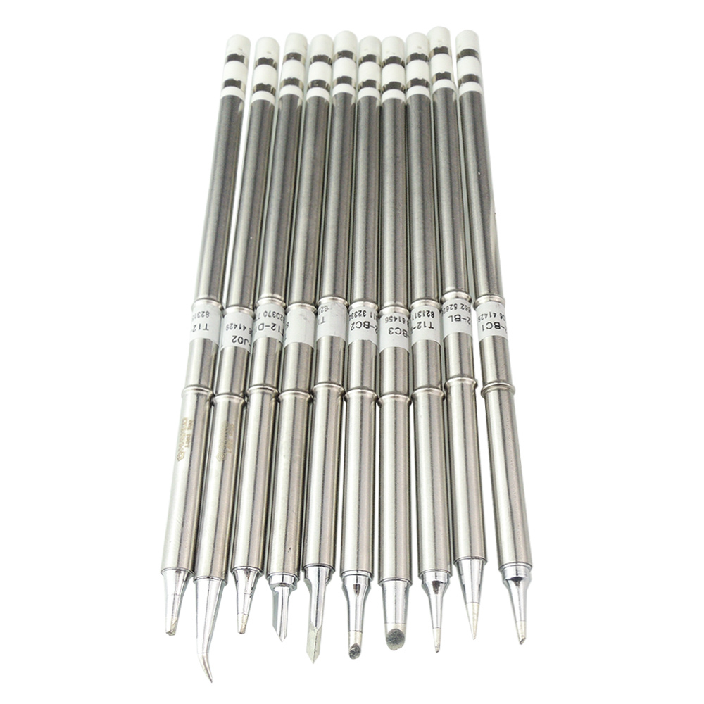 10pcs T12 Series Soldering Iron Tips Fr Hakko FX951 BAKON 950D Soldering Station
