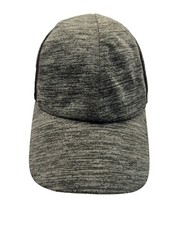 Running Hat Cap Light Wt Heather Gray W Black vent sides Reflective Hook Loop