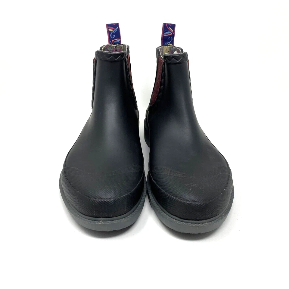 Bota de chuva Ted Baker masculina ephai biqueira redonda preta cranberry paisley borgonha 41 - Imagem 2 de 4