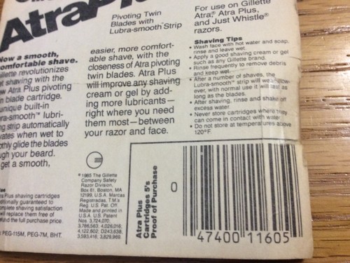 NOS VTG 80s Gillette Atra Plus Razor Blade Cartridges Twin Blades 5 Count NIP - Picture 4 of 10