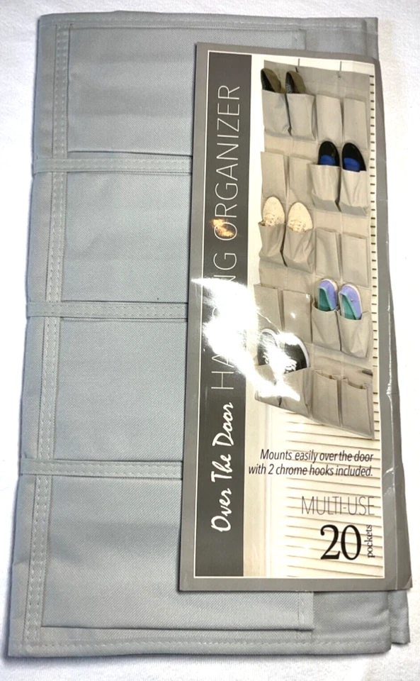 ORGANIZADOR DE ZAPATOS RAYMOND WAITES SOBRE LA PUERTA GRIS CLARO 20 bolsillos nip Foto 2 de 2