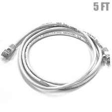 5FT Cat6 RJ45 Ethernet LAN Network UTP Patch Cable Copper Wire Gold 550MHz White