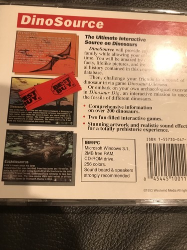 6 VTG DINOSAURS SAFARI GROLIER PREHISTORIA DINOSOURCE DINOMANIA CD-ROM LOT - Picture 11 of 12