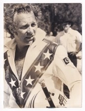 EVEL KNIEVEL SKY CYCLE SNAKE RIVER CANYON IDAHO  PRESS PHOTO SEPT 6TH 1974