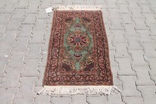 2x3 ft Vintage Wool Rug, Anatolian Turkish Ha...
