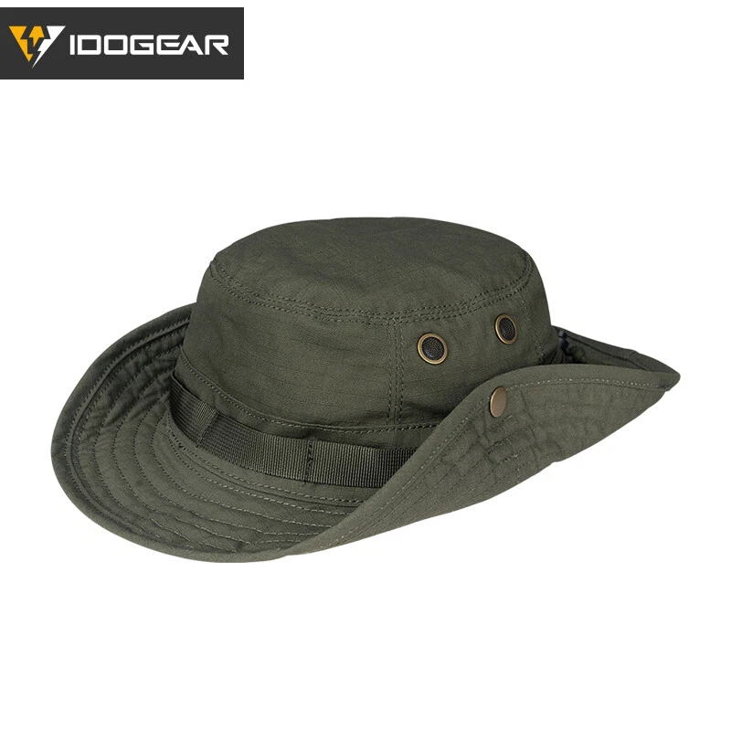 Sombrero táctico IDOGEAR Boonie sombrero de pesca sombrero de senderismo camuflaje ajustable MOLLE caza Foto 3 de 4