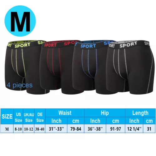 4PCS Bamboo Fibre Boxer Shorts Comfortable Breathable Long Leg Briefs For Men - Picture 24 of 28