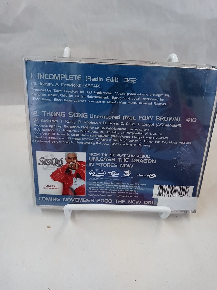 司淳 TB SPECIAL 2000 Sisqo, Incomplete - 2000 DJ CD 731456285429| eBay
