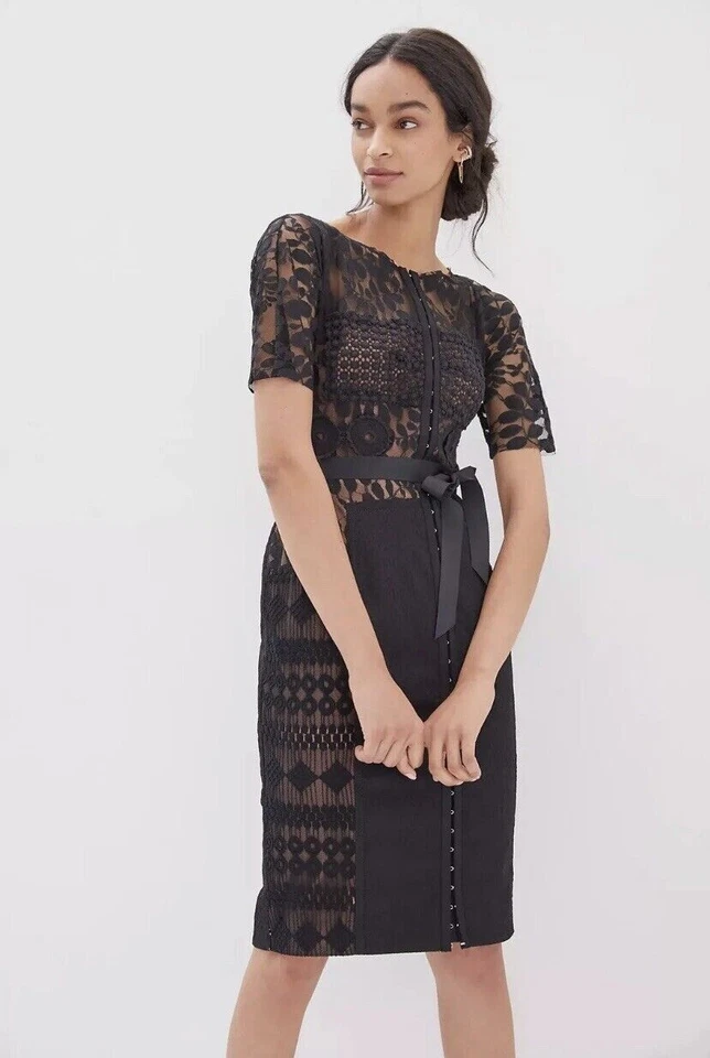 Anthropologie New  Byron Lars Carissima Sheath Dress Black Size 16P NWT - Image 2 of 4