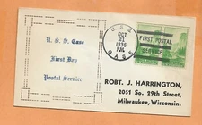 U.S.S  OASE FIRST DAY POSTAL SERVICE OCT 21,1936 SCATCHARD   NAVAL  COVER