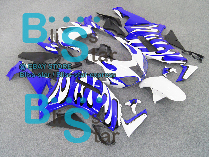 Blue INJECTION Fairing Bodywork Plastic Fit Kawasaki ZX-6R 07-08 006 A6 item image