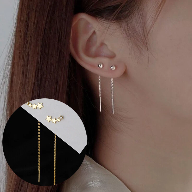 Double Scallop Set Diamond Connecting Chain Stud Earring Backs | MARIA TASH