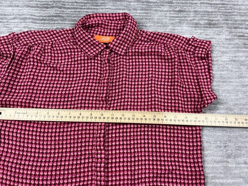 Joe Fresh Top Womens Small Multicolor Button Up Short Sleeve Semi Sheer - Picture 4 of 11