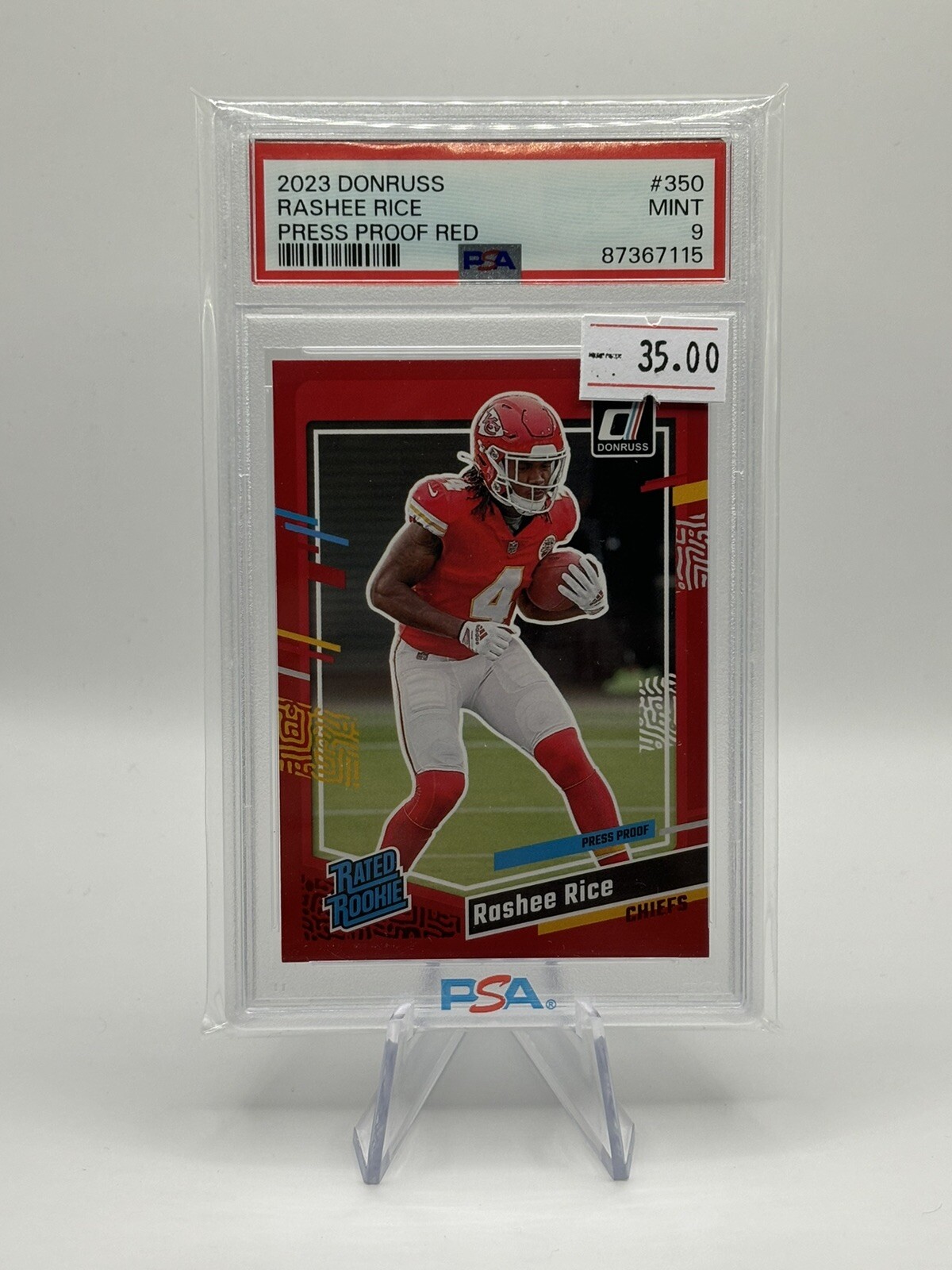 2023 Panini Donruss - Rated Rookie Press Proof Red #350 Rashee Rice (RC) PSA 9
