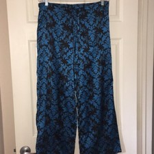 NWOT Blue Damask Satin PJ Pants SzM