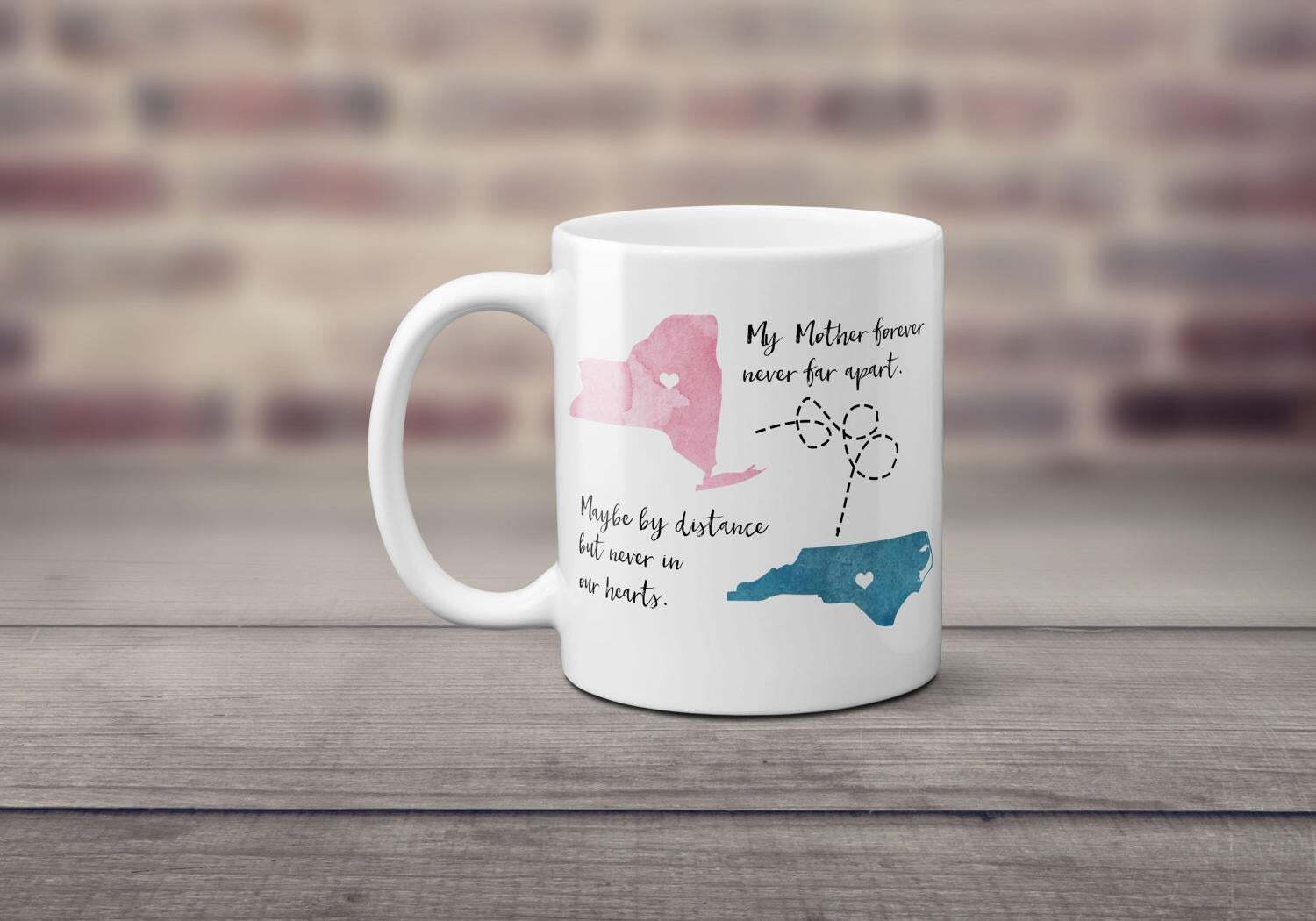 Taza Larga Distancia Personalizada Regalo Día de la Madre