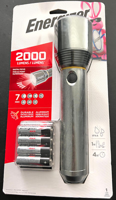 Energizer 2000 Lumens 7 Modes LED Flashlight Aluminium IPX4 with Batteries *NEW*