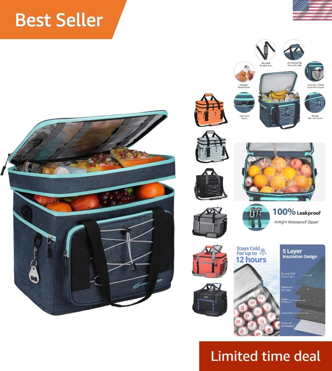 Insulated Cooler Bags Extra Large Soft Cooler Extra-Large 60 Can