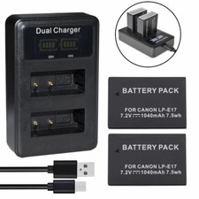 2X LP-E17 Battery USB Charger For Canon Rebel SL2 Rebel T6i Rebel T7i EOS 800D