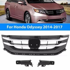 Fits 2014-2017 Honda Odyssey Black Front Bumper Upper Grille Grill W/chrome Trim
