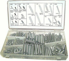 200pc Compressed and Extended Spring Assortment Set Springs Flat Hook Carburetor