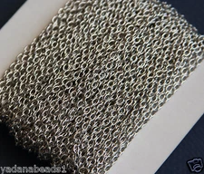 45ft spool Antiqued Silver Plated Round Cable Chain 2.6X3.9mm 