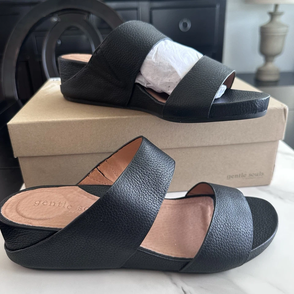 Sandalias Gentle Souls de Kenneth Cole para mujer de cuero Gianna con dos correas talla 9 $199 Foto 2 de 4