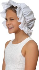 Skeleteen White Mob Cap Accessory - Grandma Night Bonnet Colonial Costume...